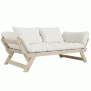 BANQUETTE MÉRIDIENNE FUTON BEBOP PIN NATUREL COLORIS NATUREL COUCHAGE 75*200 CM.