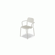 Chaise avec accoudoirs Tube - blanc perle