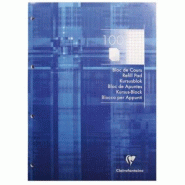 Clairefontaine Lot de 5 Bloc feuillets Metric A4, 100 feuilles perforées encollées 90 g/m², coloris blanc, quadrillé 5x5 - 3329680058161