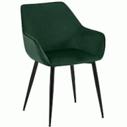 CLP Chaise de salle à manger Luena Vert/Velours - vert textile 327425 CLP Chaise de salle à manger Luena Vert/Velours - vert textile 327425