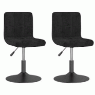 Décoshop26 - Lot de 2 chaises de salle à manger siège pivotant hauteur réglable en velours noir cadre en acier DEC025291 - noir 3000255173556 Décoshop26 - Lot de 2 chaises de salle à manger siège pivotant hauteur réglable en velours noir cadre en acier DEC025291 - noir 3000255173556