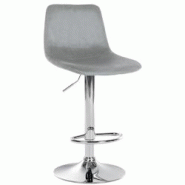 Décoshop26 - Tabouret de bar x1 repose-pieds en métal confortable en forme d'arc assise en velours gris 10_0004778 - gris 3000252284620 Décoshop26 - Tabouret de bar x1 repose-pieds en métal confortable en forme d'arc assise en velours gris 10_0004778 - gris 3000252284620