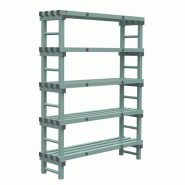 Gastro-Inox Étagère Euro avec 5 étagères en plastique 1400x400x1850mm - 7445908643615