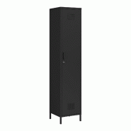 Helloshop26 - Armoire étagère meuble de rangement 180 x 38 x 38 cm métallique acier noir mat 03_0008914 - noir métal 3000224414598