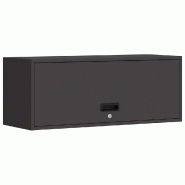 Helloshop26 - Armoire murale chic moderne garage rangement vertical 90 x 33 x 35 cm en acier noir 02_0052845 - vert acier 3000237618334