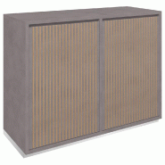 Meuble Vertigo T01 4 tiroirs à l'anglaise MDF naturel et béton 120x47x93cm