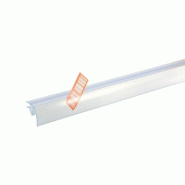 Porte-étiquette galbé clipsable pour tablette en verre - 688x26mm - Transparent