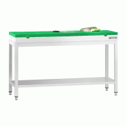 Table inox de découpe avec plan vert - Profondeur 700 mm | Ggm - 1500_0