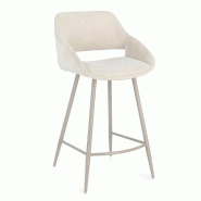 Tabouret cuisine Florence blanc 50 x 50 x 97 cm  - Par 2