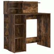 VidaXL Bureau Chêne fumé 90 x 48 x 101,5 cm Bois d'ingénierie Modèle Solaris Design - 869526