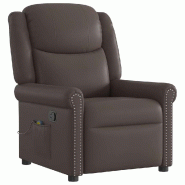 VidaXL Fauteuil de massage Marron Similicuir brillant Modèle Perviane - 4015679