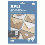Apli 650 étiquettes blanches multi-usage, format 38 x 21,2 mm (10 feuilles A4 / cdt) - 8410782129264