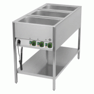 Bain marie stationnaire électrique GN 3-1/1 commande sur le côté court avec étagère basse RM - BMSK 3120 - RM Gastro - 0615402724272