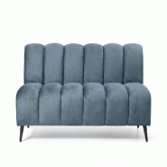Banquette de restaurant professionnelle CHR Cocoon velours safira, 180 cm  France Mobilier CHR - bleu 3760326528790