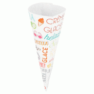 Cône pour glaces carton Parole Ø7x11,5cm - par 3000
