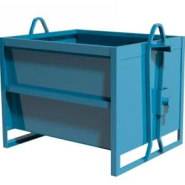 Caisse à déchets basculante en acier mécano-soudé, à utiliser avec un palonnier - charge 1500 à 2000 kg