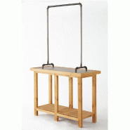 Console présentoir authentique L119xP50xH205cm, 100kg supportés sur barre