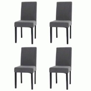 Décoshop26 - Lot de 4 chaises de salle à manger dossier haut en tissu velours côtelé gris foncé pieds foncés 04_0007522 - gris 3000262170463 Décoshop26 - Lot de 4 chaises de salle à manger dossier haut en tissu velours côtelé gris foncé pieds foncés 04_0007522 - gris 3000262170463