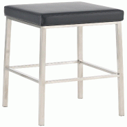 Décoshop26 - Tabouret de bar design moderne assise confortable en synthétique noir pieds acier inoxydable brossé TDB10408 - noir inox 3000461369606