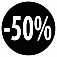 Etiquette -50% autocollante Ø35mm - par 500