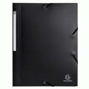 Exacompta - Réf. 55701E - Carton de 50 chemises à élastiques Opak - pochettes 3 rabats - en polypropylène recyclé - dimensions 24 x 32 cm pour do