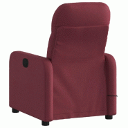 Fauteuil de massage inclinable électrique Rouge bordeaux Tissu Modèle Queloria - 8721012220188_0