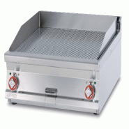 Friteuse électrique de comptoir nervurée. 2 zones de cuisson. Chrome SUPERCHROME (approuvé par Moca). Dimensions cm 100x60 h28. Modèle FTRT-610ETS
