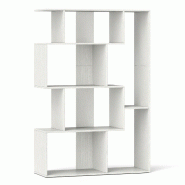 Helloshop26 - Bibliothèque à 4 niveaux 80 x 30 x 119 cm avec sécurité renforcée et design moderne en bois blanc 20_0010691 - blanc Bois massif 30