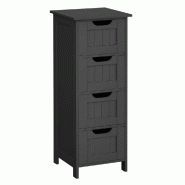 Helloshop26 - Meuble de salle de bain sur pieds placard de rangement avec 4 tiroirs commode 30 x 30 x 82 cm pour salon cuisine et 12_0006509 - verre 3