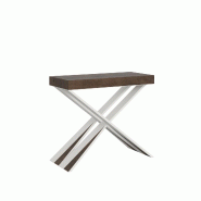 Itamoby Console Extensible 90X40/196 Cm Diago Small Noyer Structure Blanc - marron VE090CODIB196-NC-BC