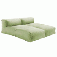 Oviala Business Salon de jardin modulable avec 2 méridiennes vert cactus - vert polyester 114381