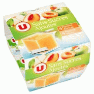 U COMPOTE COUPELLES POMME PÊCHE X 4 POMME ABRICOT X 4 800 G U COMPOTE COUPELLES POMME PÊCHE X 4 POMME ABRICOT X 4 800 G