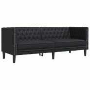 VidaXL Canapé Noir 194 x 74,5 x 70,5 cm PVC Modèle Harmonie Horizon - 42013015 VidaXL Canapé Noir 194 x 74,5 x 70,5 cm PVC Modèle Harmonie Horizon - 42013015
