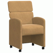 VidaXL Chaises de Salle à Manger avec Roues 2 pcs Marron Velours Modèle Mirage Horizon - 42017882