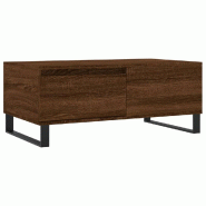 VidaXL Table basse Chêne marron 90x50x36,5 cm Bois d'ingénierie Modèle Nova Élégance - 830819