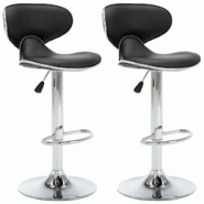 VidaXL Tabourets De Bar Lot De 2 Noir Similicuir - noir 323644 VidaXL Tabourets De Bar Lot De 2 Noir Similicuir - noir 323644