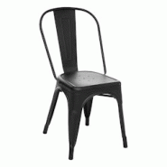 Chaise de restaurant METAL Noir en Acier et Métal - TIGAONE - noir 3701680321979 Chaise de restaurant METAL Noir en Acier et Métal - TIGAONE - noir 3701680321979