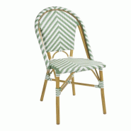 Chaises style parisien en rotin vert clair - Lot de 2 - FU535 | Bolero