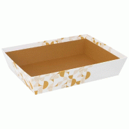 Corbeille carton rectangle Eclat d'or 36x27x7cm