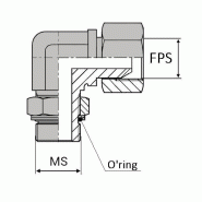 Coude orientable femelle tournant NPSM x mâle SAE 90° - Cône 60° - NPT-CFMSA90406 - CFNPSM1/4 / MSAE9/16 90 JO