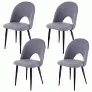 Décoshop26 - 4x chaises de salle à manger cuisine, tissu / textile gris foncé pieds en métal 04_0000579 - gris 3000041632694 Décoshop26 - 4x chaises de salle à manger cuisine, tissu / textile gris foncé pieds en métal 04_0000579 - gris 3000041632694