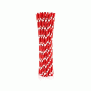 Godan 24 pailles en papier rouges à pois - rouge PF-RPCZG