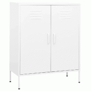 Helloshop26 - Armoire de rangement design pratique 80 x 35 x 101,5 cm avec étagères réglables en acier blanc 02_0046861 - blanc acier 3000234466891