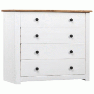 Helloshop26 - Armoire latérale pratique avec support téléphone 80 x 40 x 73 cm en bois de pin blanc 02_0046450 - blanc Bois massif 3000234242945