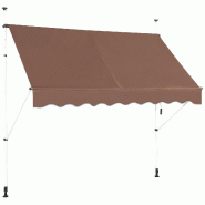 Helloshop26 - Auvent rétractable 200 x 300 cm réglable en hauteur avec manivelle design moderne en aluminium marron 20_0010426 - 3000226179570_0