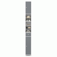 Helloshop26 - Meuble de rangement salle de bain colonne 20 x 20 x 180 cm espace de stockage optimal style simple en MDF gris et 20_0012730 - 300022737