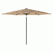 Helloshop26 - Parasol de jardin avec mât en acier ombre et protection contre UV 288 x 288 x 225 cm en polyester marron 02_0056400 - marron acier 3000