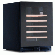 KLIMAITALIA Cave à vin ventilée. 28 bouteilles. Porte en verre fumé. Lumière LED. Thermomètre numérique. Des étagères en bois. Modèle CW37G1TB - 103