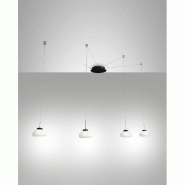 Lustre Suspension Arabella Led En Métal Et Verre Soufflé Blanc 3547-49-102 Fabas Luce - blanc 8019282510543