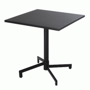 Oviala Business Table de terrasse carrée bistrot avec plateau rabattable gris anthracite - gris acier 114461